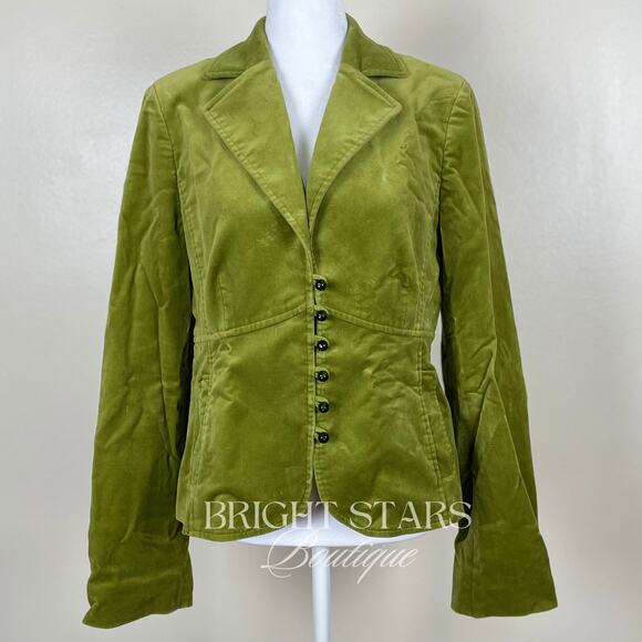 Rare Green Blazer Jacket ASO Paige Matthews Charmed Faux Velvet Vintage 10 - Picture 5 of 9